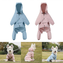 (XL, Blue) Pet Dogs Clothes Hooded Raincoats Reflective Strips Dogs Rain Coat Jackets Outdoor Waterproof Dogs Clothes for Cats  Pink S