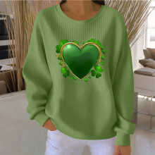 Women's St Patrick's Day long sleeve ribbed knit top