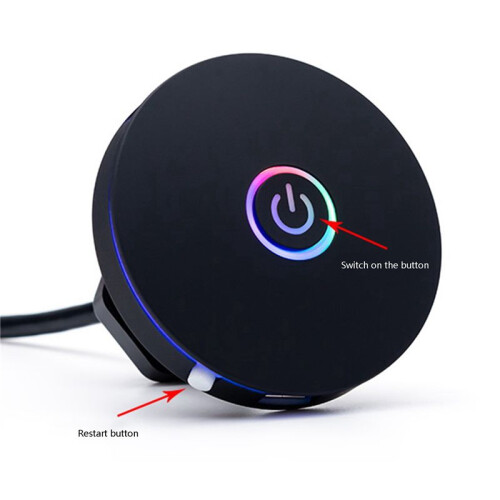 5X Computer  RGB Lighting Effect External Host Power  Button,Suitable for Internet Cafes,Homes(Black) 2