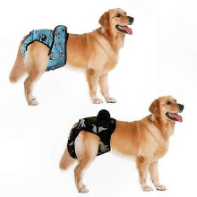 (S, Red) Reusable Washable Dog Diapers for Female Pets Menstruation Underwear Sanitary Pants for Large Dogs