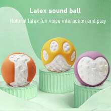 (Light Orange) Pet Toy with Sound-producing Design Durable Latex Chew Toy Teeth Grinding And Gum Massage Toy for Small Dogs