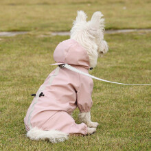 (XXL, Blue) Pet Dogs Clothes Hooded Raincoats Reflective Strips Dogs Rain Coat Jackets Outdoor Waterproof Dogs Clothes for Cats Pink S