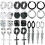 Stainless Steel Cross Hoop Stud Earrings Non-Piercing 2