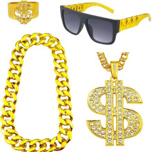 Hip Hop Costume Accessories Set for Adults 4pcs