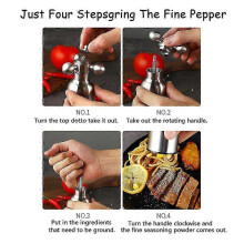 (21cm, Gold) Black Pepper Mill Salt Pepper Grinder Spice Grinder Kitchen Creative Gadgets Pepper And Salt Grinder Grindering 2024 HOT