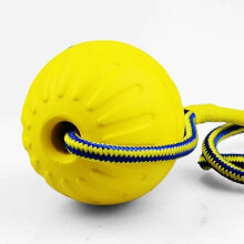 Dog Ball Throwing Ball Dog Toy Natural Rubber Ball with Rope for Small Dogs Puppies | 9CM