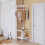Freestanding coat rack with 2 shelves and corner storage 1