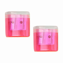 Pencil Sharpener Dual Hole with Lid 2 Pcs