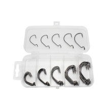 BE-TOOL Carbon Steel Treble Fishing Hooks 50PCS Circle Hook