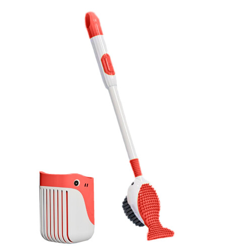 Ensemble brosse de toilette murale flexible avec couvercle 1