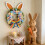Easter Bunny Ear Wreath with Colorful Eggs and Artificial 4