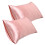 King Size Satin Pillowcases 2-Pack Pink 1