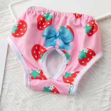 (L, 3) Soft Period Pants Pantie with Soft Suspender for Girls Dog Reusable Doggies Period Diaper Incontinence XL