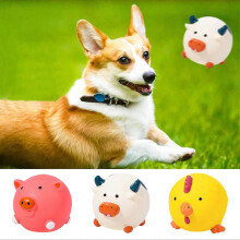 (C) Latex Chew Toy - Cute Farm Animal Shape - for Puppy Teething - Built In Squeaker