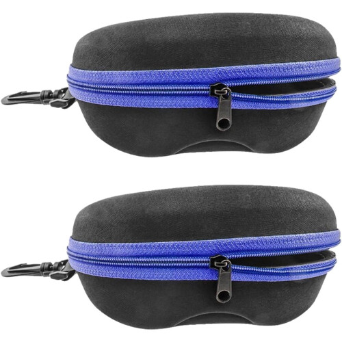 Hard Shell Sunglasses Case with Zipper and Plastic Hook