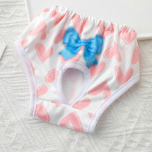 (L, 4) Soft Period Pants Pantie with Soft Suspender for Girls Dog Reusable Doggies Period Diaper Incontinence XL
