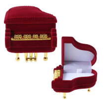 Piano-shaped ring box red velvet 1 pack