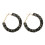 Lady Elegant Round Hoop Earrings Black White 1