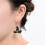 Ghost Stud Earrings Black Gold Animal Shape 1 Pair 4