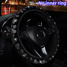 Heart-Shaped Glitter Plush Steering Wheel Cover 14.5-15