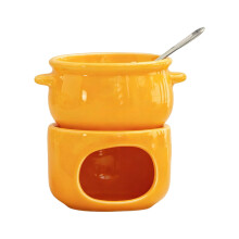 Ceramic Chocolate Fondue Pot Set with Burner and Dipping