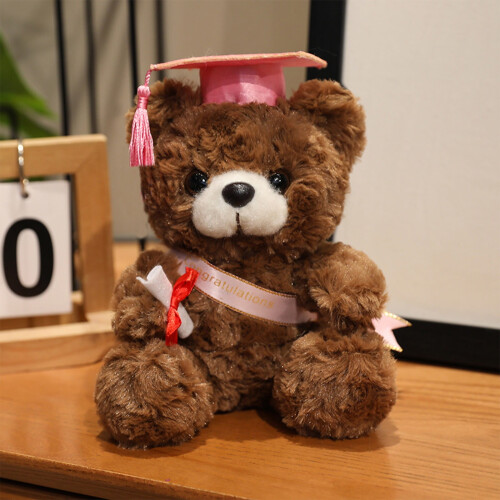 Graduation Bear Plush Doll Dark Brown 7.1 inch