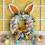 Easter Bunny Ear Wreath with Colorful Eggs and Artificial 3