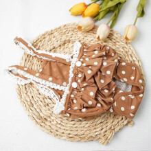 (S, Brown) Adjusted Pet Sanitary Pants with Suspenders for Female Dogs - Qinhai's New Arrival Menstruation Shorts