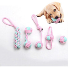 Dog Rope Toy, 5PCS Indestructible Dog Toys for Puppies & Small Dogs, Chew Toys Teeth Training Toy Interactive Toy Natural Cotton