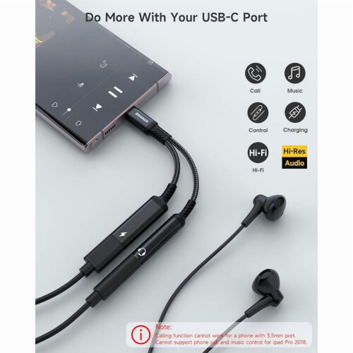 USB-C naar 3,5 mm audio + PD60W oplaadadapter 1