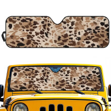 Brown Cheetah Cow Print Windshield Sun Shade for Jeep