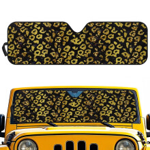 Jeep Wrangler Windshield Sunshade Foldable Gold Cheetah