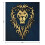 Lion logo throw blanket blue gold 5060 inch 3