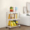 Rolling Storage Shelves White Floor Shelving Unit 4-Tier 6