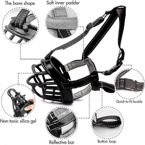 Soft Basket Muzzle for Dogs Secure And Comfortable Fit, Better Prevent Bites, Chewing And Barking Muzzle 2