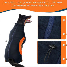 (L, Orange) Fleece Dog Coat, Winter Dog Jacket With Legs, Warm Thermal Coat, Dog Jumper With Abdominal Protection For Small, Medium, Large Dogs