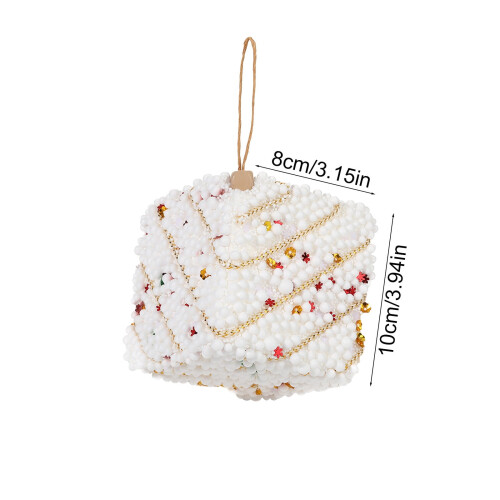 Shatterproof Christmas Tree Pendant White Ornament with 2