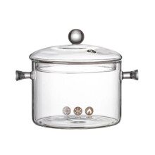 Heat-Resistant Glass Saucepan with Lid 1.7L