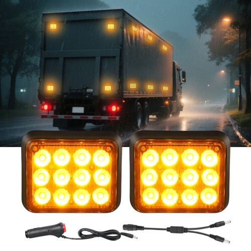 12LED Magnetic Wireless Trailer Lights 2PCS Amber White