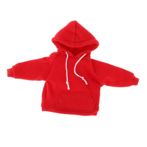 Doll Hoodie Red Long Sleeve 1/12 Scale 1