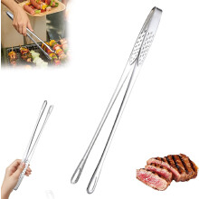 BBQ Tongs Stainless Steel Heavy Duty 9.5 Inch 1 Pack