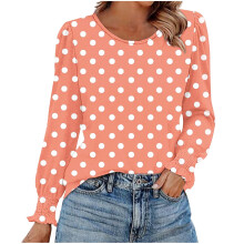 Women's Long Sleeve Business Casual Blouse with Smocked