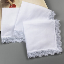 White Lace Cotton Handkerchief 5-Pack