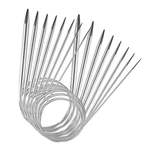 Circular Knitting Needles Stainless Steel 8-Piece Set