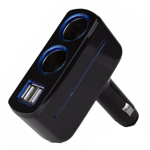 SHUNWEI 2 Ways Cigarette Lighter Socket  12V 3.1A 80w Dual USB Socket Charger 1