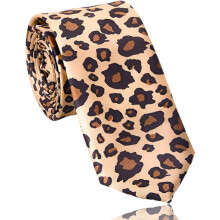 Leopard Print Neck Tie Black Polka Dot 1