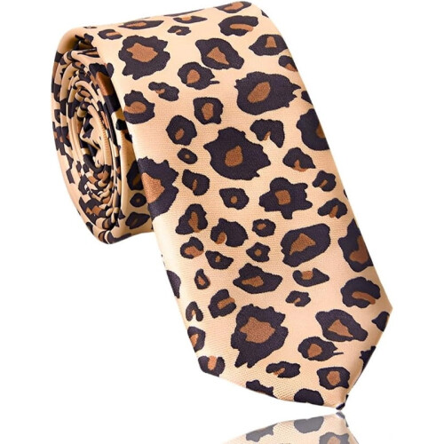 Leopard Print Neck Tie Black Polka Dot 1