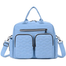 Diaper Bag Tote Blue with 3 Insulated Pockets Large Capacity