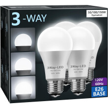 LED Bulbs A19 E26 3000K Warm White 500/1000/1500lm 2-Pack