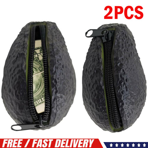 Avocado Coin Purse with Zipper 2 Pieces